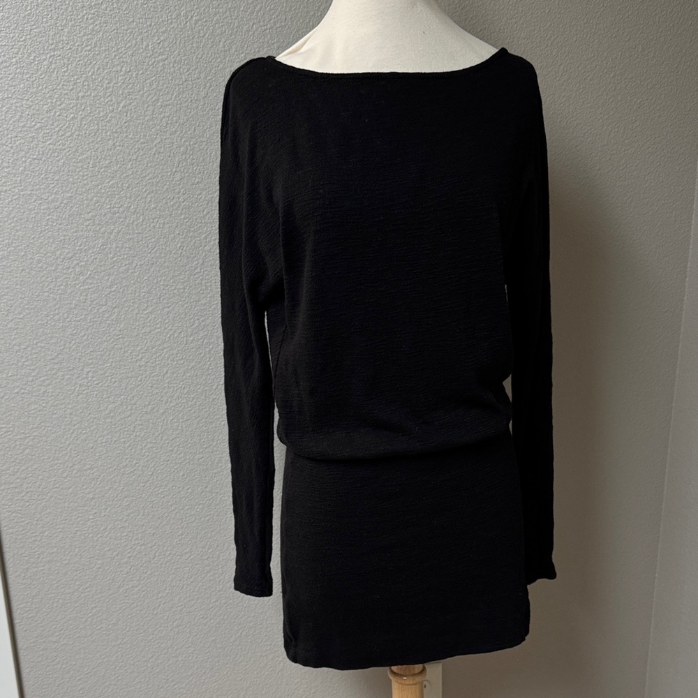 Three Dots dolman sleeve fitted mini dress tunic size x small slub stretch